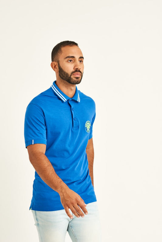 BLUE BIKER POLO SHIRT 